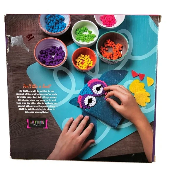 Craft-tastic – Pom Owl – Craft Kit Makes One Pompom Owl Stuffed Animal - Picture 2 of 4